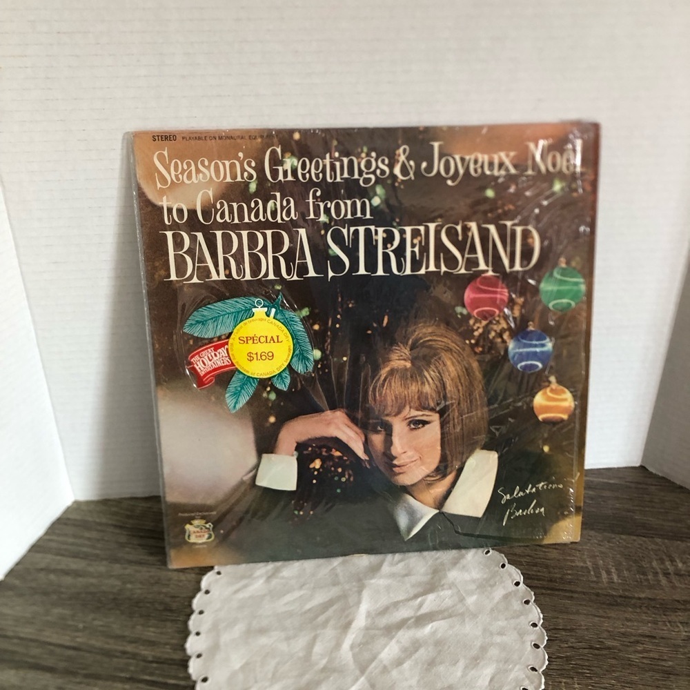 Vtg Barbara Streisand Holiday Vinyl Record